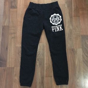 Victoria’s Secret PINK Speckled Joggers Black Logo